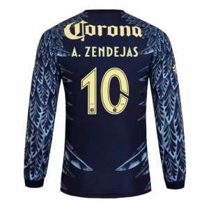 A. ZENDEJAS #10 Fotbalové Dresy Club América 2025-26 Venkovní Dres Mužské Dlouhý Rukáv