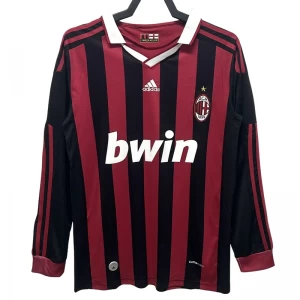 AC Milan Retro Dres 2009-10 Domácí Mužské Dlouhý Rukáv