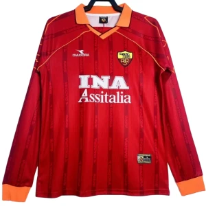 AS Roma Retro Dres 1999-00 Domácí Mužské Dlouhý Rukáv