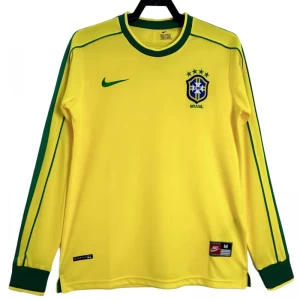 Brazílie Retro Dres 1998 Domácí Mužské Dlouhý Rukáv