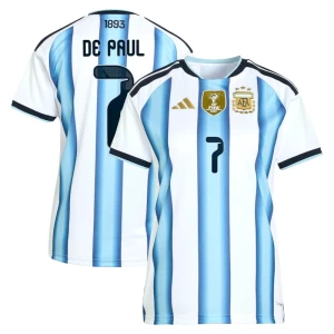 Dámské De Paul #7 Fotbalové Dresy Argentina Mistrovství Světa 2026 Domácí Dres