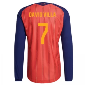 David Villa #7 Fotbalové Dresy Španělsko Mistrovství Světa 2026 Domácí Dres Mužské Dlouhý Rukáv