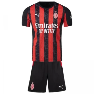 Dětské Fotbalové Dresy AC Milan 2025-26 Domácí Dres Komplet