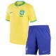 Dětské Fotbalové Dresy Brazílie Mistrovství Světa 2022 Domácí Dres Komplet