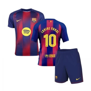Dětské Fotbalové Dresy FC Barcelona Lamine Yamal #10 2025-26 Champions League Domácí Dres Komplet