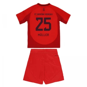 Dětské Fotbalové Dresy FC Bayern München Muller #25 2024-25 Domácí Dres Komplet