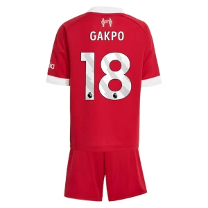 Dětské Fotbalové Dresy Liverpool FC Cody Gakpo #18 2025-26 Domácí Dres Komplet