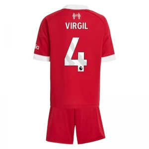 Dětské Fotbalové Dresy Liverpool FC Virgil van Dijk #4 2025-26 Domácí Dres Komplet