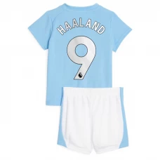 Dětské Fotbalové Dresy Manchester City Erling Haaland #9 2023-24 Domácí Dres Komplet