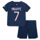 Dětské Fotbalové Dresy Paris Saint-Germain PSG Kylian Mbappé #7 2023-24 Domácí Dres Komplet
