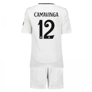 Dětské Fotbalové Dresy Real Madrid Eduardo Camavinga #12 2024-25 Domácí Dres Komplet