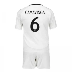 Dětské Fotbalové Dresy Real Madrid Eduardo Camavinga #6 2024-25 Domácí Dres Komplet