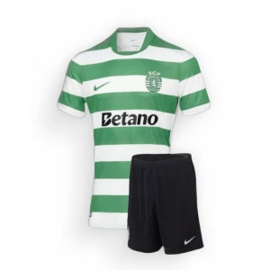 Dětské Fotbalové Dresy Sporting Lisbon 2025-26 Domácí Dres Komplet