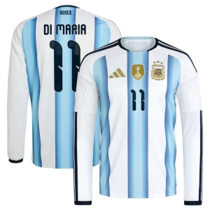 Di Maria #11 Fotbalové Dresy Argentina Mistrovství Světa 2026 Domácí Dres Mužské Dlouhý Rukáv