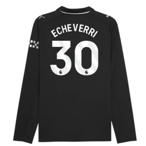 Echeverri #30 Fotbalové Dresy Manchester City 2025-26 Venkovní Dres Mužské Dlouhý Rukáv