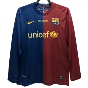 FC Barcelona Champions League Final Retro Dres 2008-09 Domácí Mužské Dlouhý Rukáv