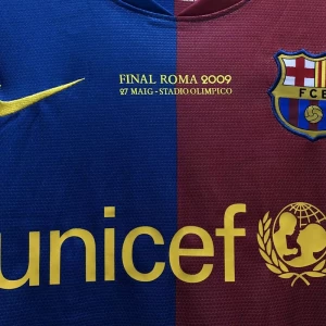 FC Barcelona Champions League Final Retro Dres 2008-09 Domácí Mužské Dlouhý Rukáv