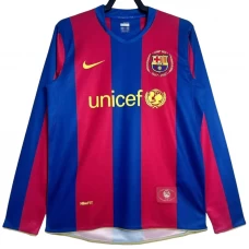 FC Barcelona Retro Dres 2007-08 Domácí Mužské Dlouhý Rukáv