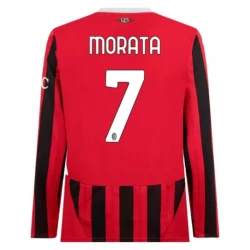 Fotbalové Dresy AC Milan Alvaro Morata #7 2024-25 Domácí Dres Mužské Dlouhý Rukáv