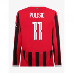Fotbalové Dresy AC Milan Christian Pulisic #11 2024-25 UCL Domácí Dres Mužské Dlouhý Rukáv