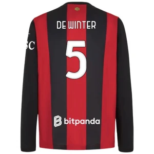 Fotbalové Dresy AC Milan De Winter #5 2026-27 Domácí Dres Mužské Dlouhý Rukáv