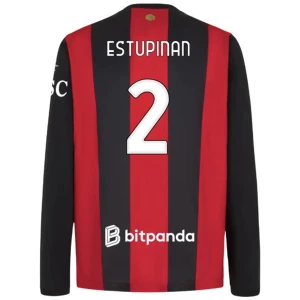 Fotbalové Dresy AC Milan Estupinan #2 2026-27 Domácí Dres Mužské Dlouhý Rukáv