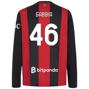 Fotbalové Dresy AC Milan Gabbia #46 2026-27 Domácí Dres Mužské Dlouhý Rukáv