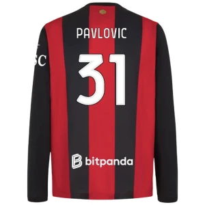 Fotbalové Dresy AC Milan Pavlovic #31 2026-27 Domácí Dres Mužské Dlouhý Rukáv