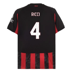 Fotbalové Dresy AC Milan Ricci #4 2025-26 Domácí Dres Mužské