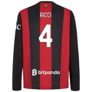 Fotbalové Dresy AC Milan Ricci #4 2026-27 Domácí Dres Mužské Dlouhý Rukáv