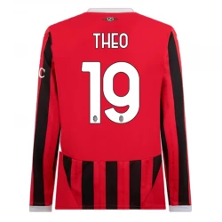 Fotbalové Dresy AC Milan Theo Hernández #19 2024-25 Domácí Dres Mužské Dlouhý Rukáv
