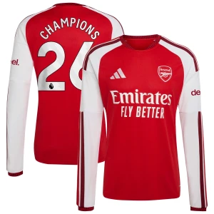 Fotbalové Dresy Arsenal FC Champions #26 2026-27 Domácí Dres Mužské Dlouhý Rukáv