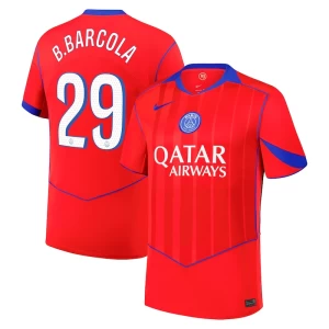 Fotbalové Dresy B.Barcola #29 Paris Saint-Germain PSG 2025-26 Cup Třetí Dres Mužské