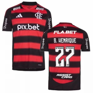 Fotbalové Dresy CR Flamengo B. Henrique #27 2025-26 Sponsor Domácí Dres Mužské