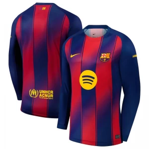 Fotbalové Dresy FC Barcelona 2025-26 Domácí Dres Mužské Dlouhý Rukáv