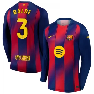 Fotbalové Dresy FC Barcelona Balde #3 2025-26 Domácí Dres Mužské Dlouhý Rukáv