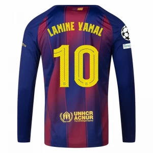 Fotbalové Dresy FC Barcelona Lamine Yamal #10 2025-26 Champions League Domácí Dres Mužské Dlouhý Rukáv