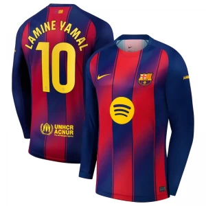 Fotbalové Dresy FC Barcelona Lamine Yamal #10 2025-26 Domácí Dres Mužské Dlouhý Rukáv
