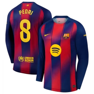 Fotbalové Dresy FC Barcelona Pedri #8 2025-26 Domácí Dres Mužské Dlouhý Rukáv