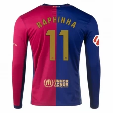 Fotbalové Dresy FC Barcelona Raphinha #11 2024-25 Domácí Dres Mužské Dlouhý Rukáv