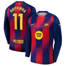 Fotbalové Dresy FC Barcelona Raphinha #11 2025-26 Domácí Dres Mužské Dlouhý Rukáv