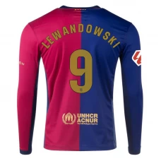 Fotbalové Dresy FC Barcelona Robert Lewandowski #9 2024-25 Domácí Dres Mužské Dlouhý Rukáv