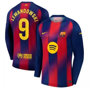 Fotbalové Dresy FC Barcelona Robert Lewandowski #9 2025-26 Domácí Dres Mužské Dlouhý Rukáv