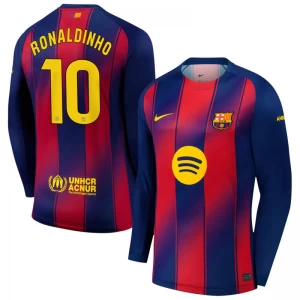 Fotbalové Dresy FC Barcelona Ronaldinho Gaúcho #10 2025-26 Domácí Dres Mužské Dlouhý Rukáv