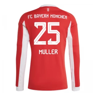 Fotbalové Dresy FC Bayern München Muller #25 2025-26 Domácí Dres Mužské Dlouhý Rukáv