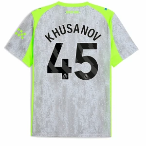Fotbalové Dresy Khusanov #45 Manchester City 2025-26 Třetí Dres Mužské