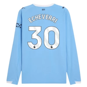 Fotbalové Dresy Manchester City Echeverri #30 2025-26 Domácí Dres Mužské Dlouhý Rukáv
