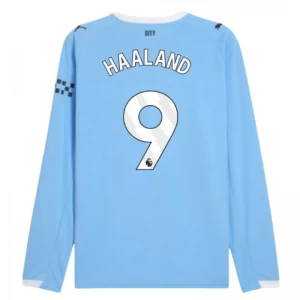 Fotbalové Dresy Manchester City Erling Haaland #9 2025-26 Domácí Dres Mužské Dlouhý Rukáv