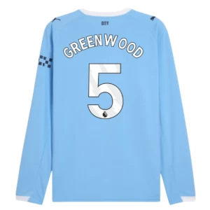 Fotbalové Dresy Manchester City Greenwood #5 2025-26 Domácí Dres Mužské Dlouhý Rukáv