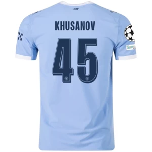 Fotbalové Dresy Manchester City Khusanov #45 2025-26 Champions League Domácí Dres Mužské